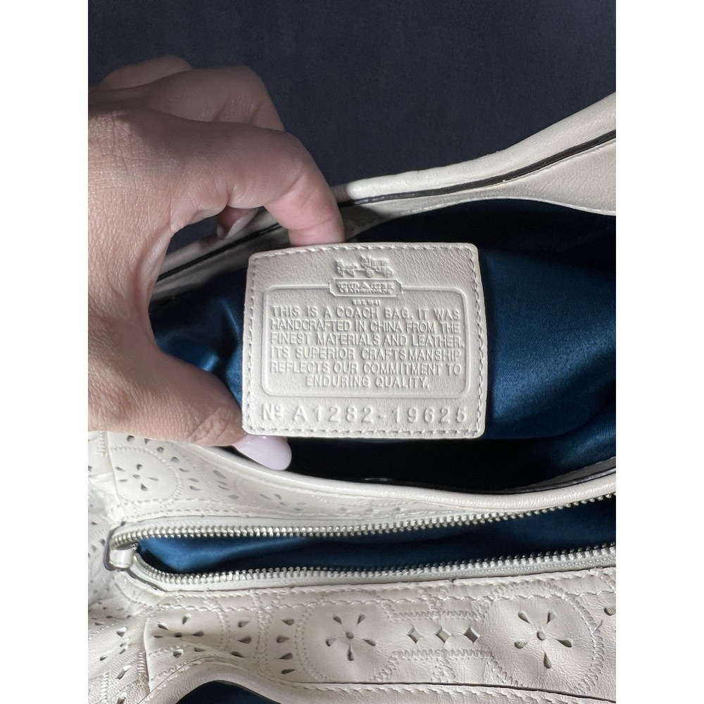 Coach Restored Madison Maggie Shoulder Bag Cream Ivory Leather Purse - Picture 5 of 9